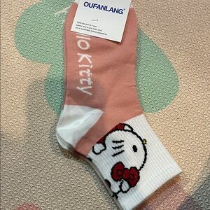 Hello Kitty Print and White Socks new